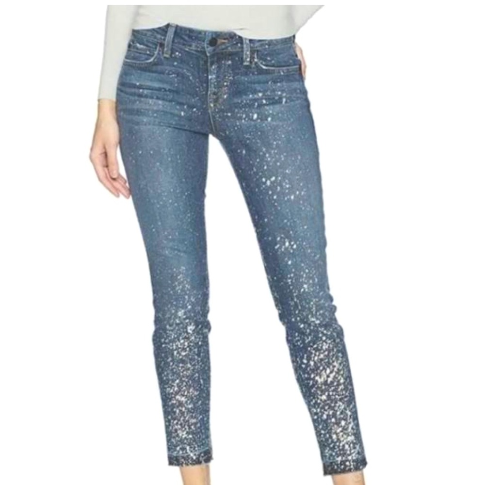 Slouchy Skinny Jean with Iridescent Paint